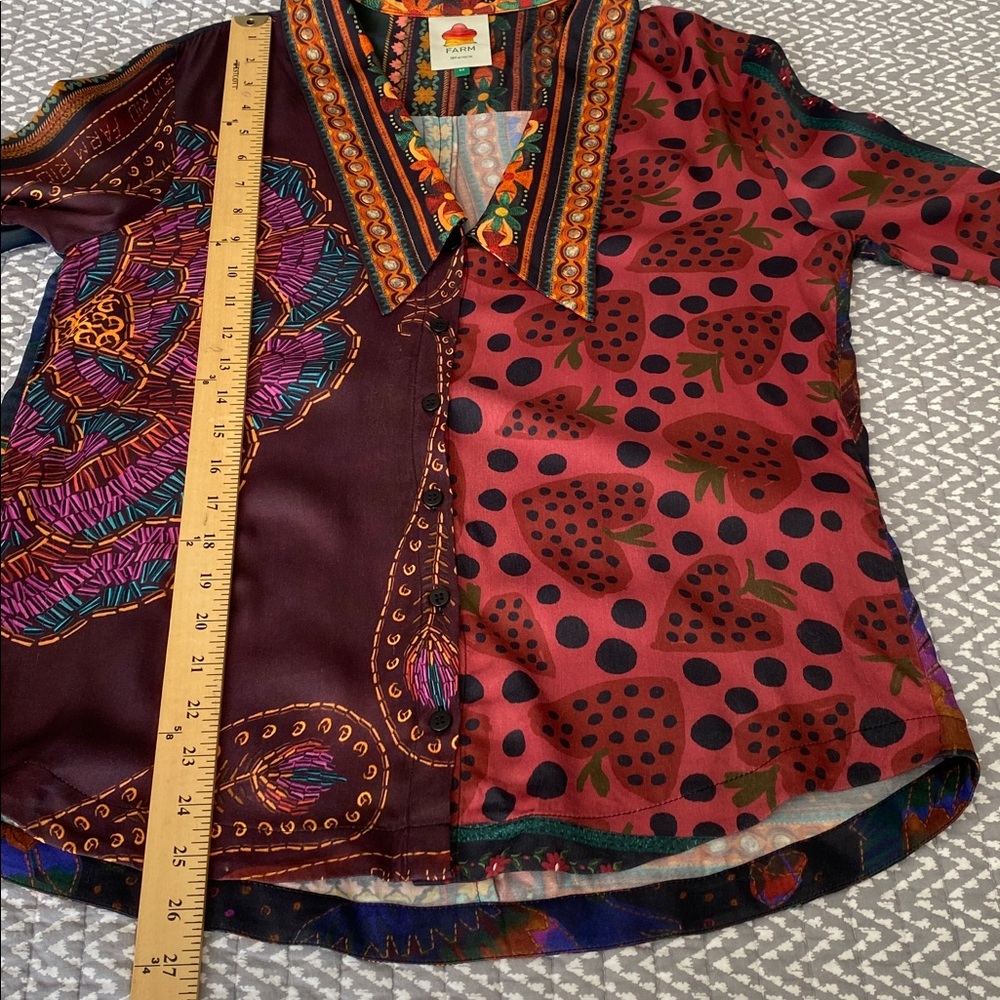 Farm Rio Multicolor Patterned Women's Top M - Picture 8 of 12